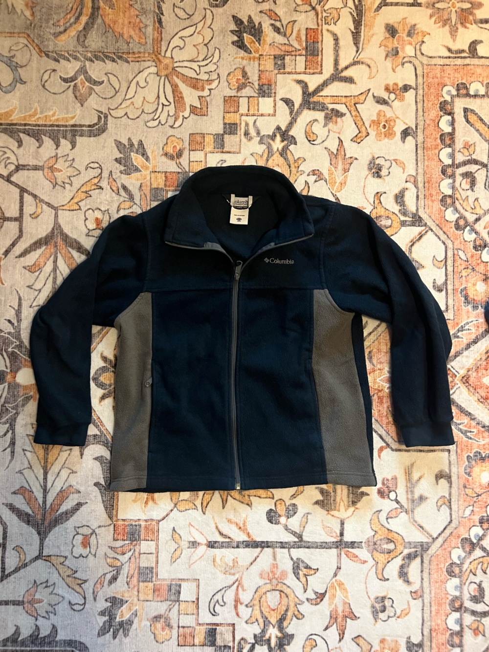 Columbia Navy and Gray Full-Zip Performance Jacket - Boys 10/12